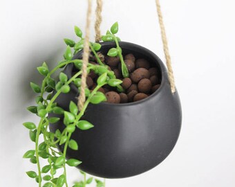 Simple Hanging Planter, Hanging Terrarium, Ceramic Planter, Succulent Planter,Fairy Garden Decor,DIY Terrarium,Home Decor, Garden Tools