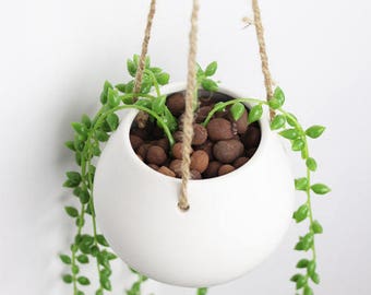 Simple Hanging Planter, Hanging Terrarium, Ceramic Planter, Succulent Planter,Fairy Garden Decor,DIY Terrarium,Home Decor, Garden Tools