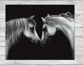 Realistic Horse Art Print: Colored Pencil Drawing, Western Decor
