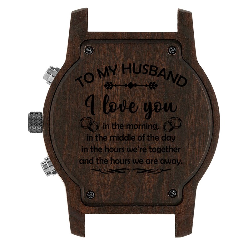 To My Husband Engraved Wood Watch for Husband Men Anniversary Etsy
