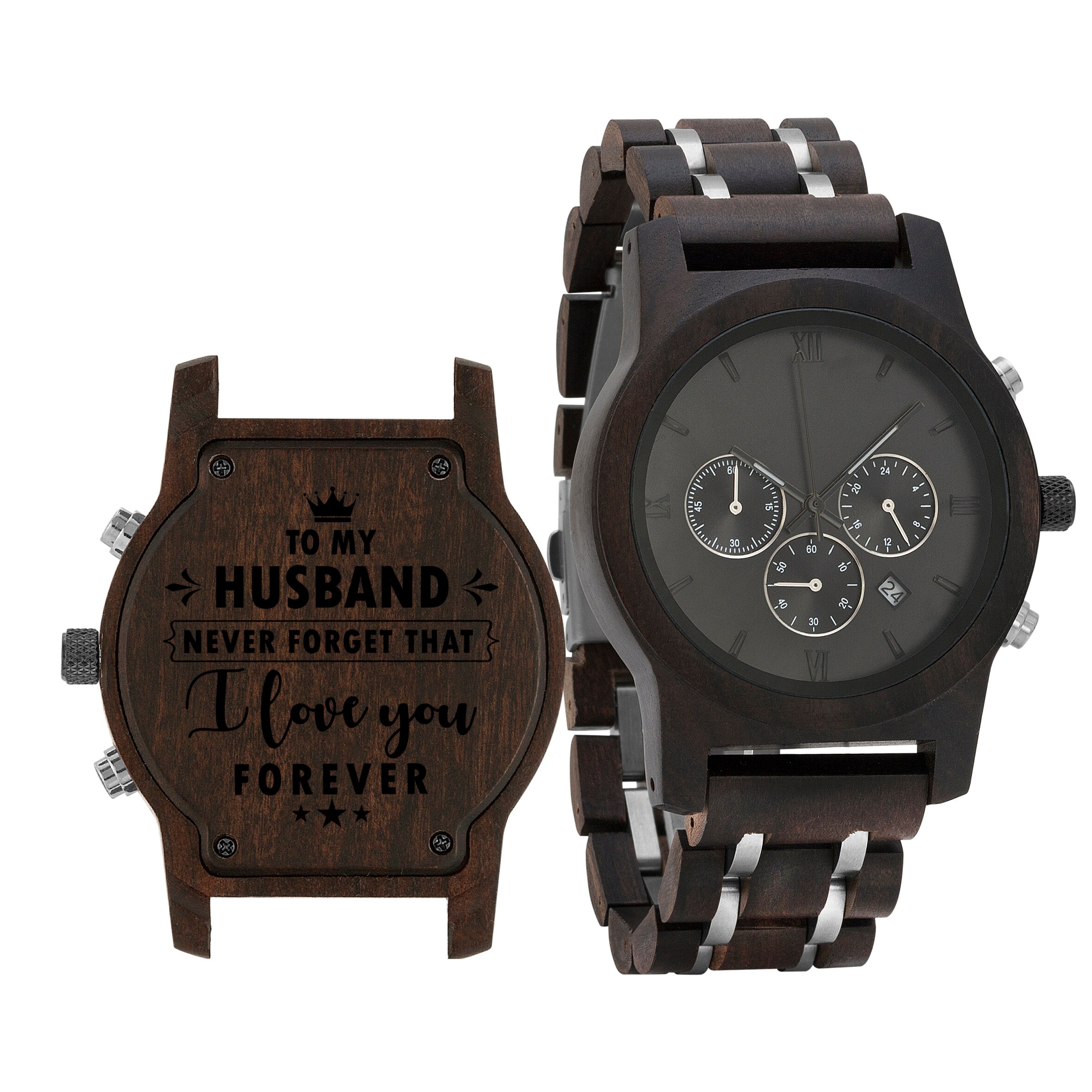 To My Husband Engraved Wood Watch for Husband Men Anniversary Etsy