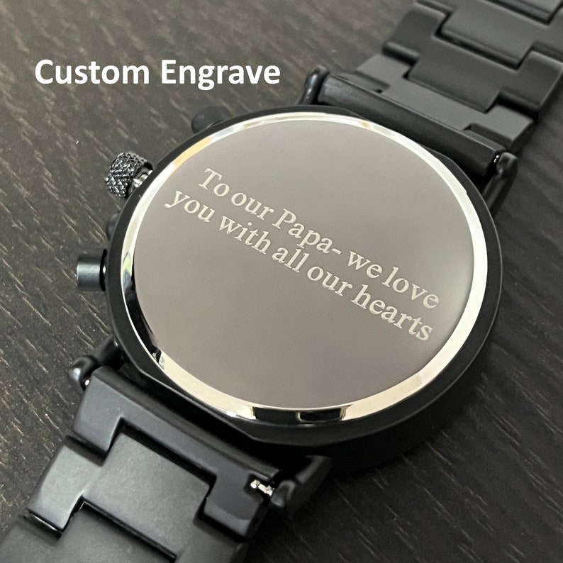 Engraved Watch, Husband Gift, Mens Watch, Anniversary Gift, Boyfriend Gift, Personalized Watches, Gift for Men, Gift For Dad, Custom Watches image 2