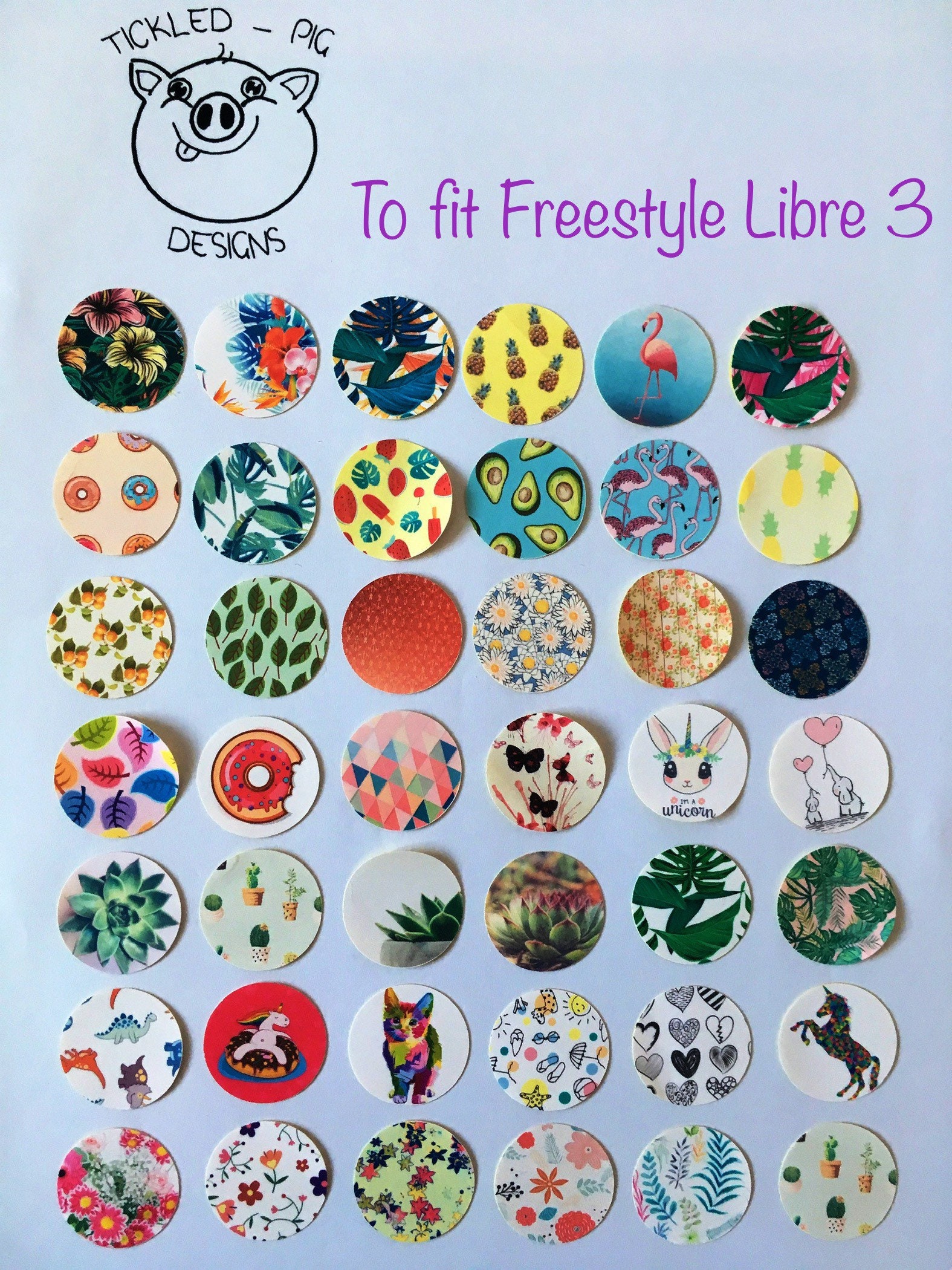 Terminal Tot ziens Tropisch New Freestyle Libre 3 Sensor Stickers X6 With Holes in the - Etsy