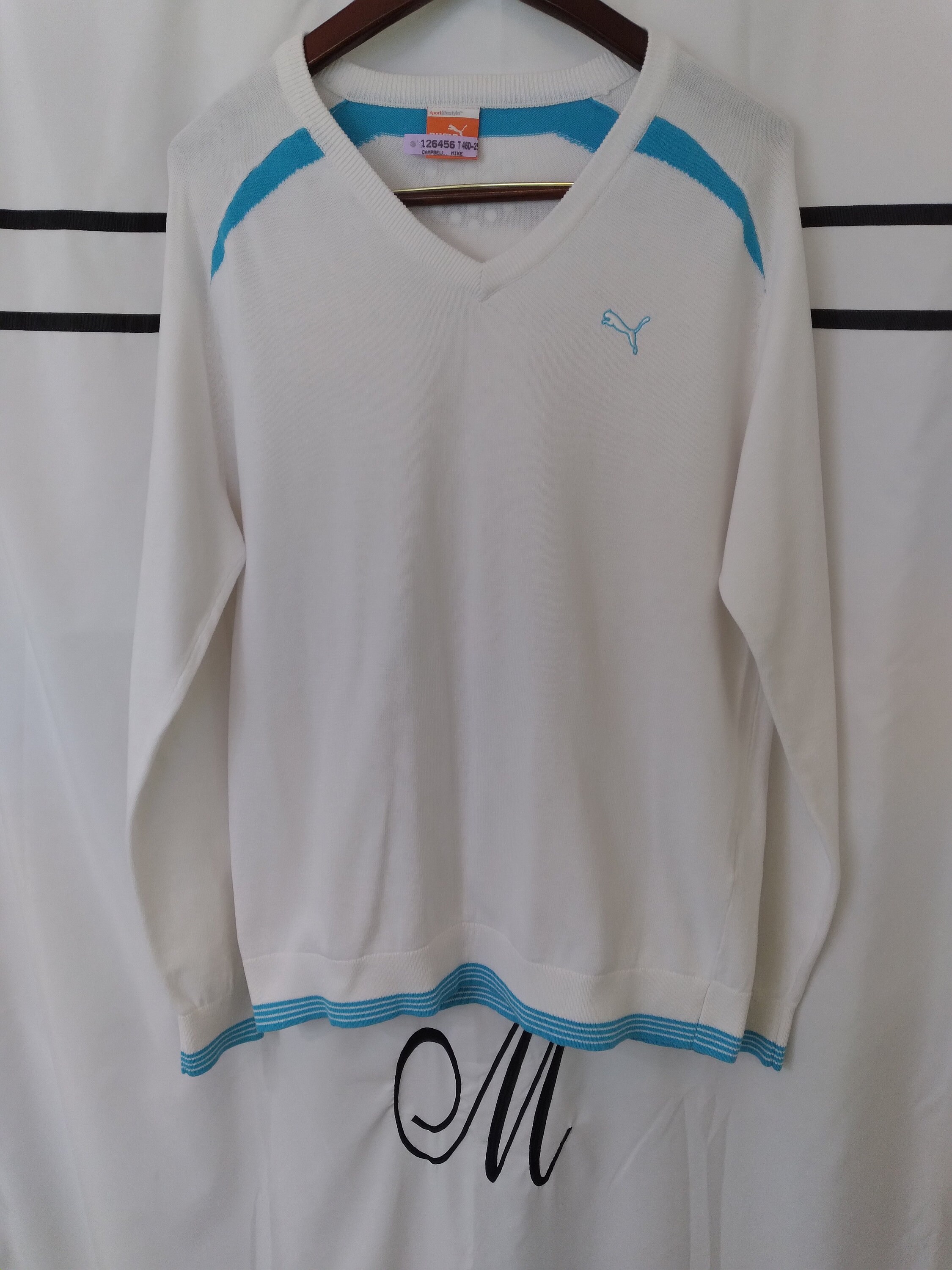 Puma Cotton V-neck Sweater M in Like 