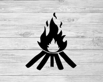 Campfire Clip Art SVG File Fire Camp Fire Cut Files Vector Flames Sign Graphic Camper Around The By Outdoors Outdoor DXF Clipart Camping