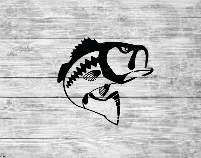 Download Fishing Clip Art SVG Bass Vector Files Clipart File PNG ...