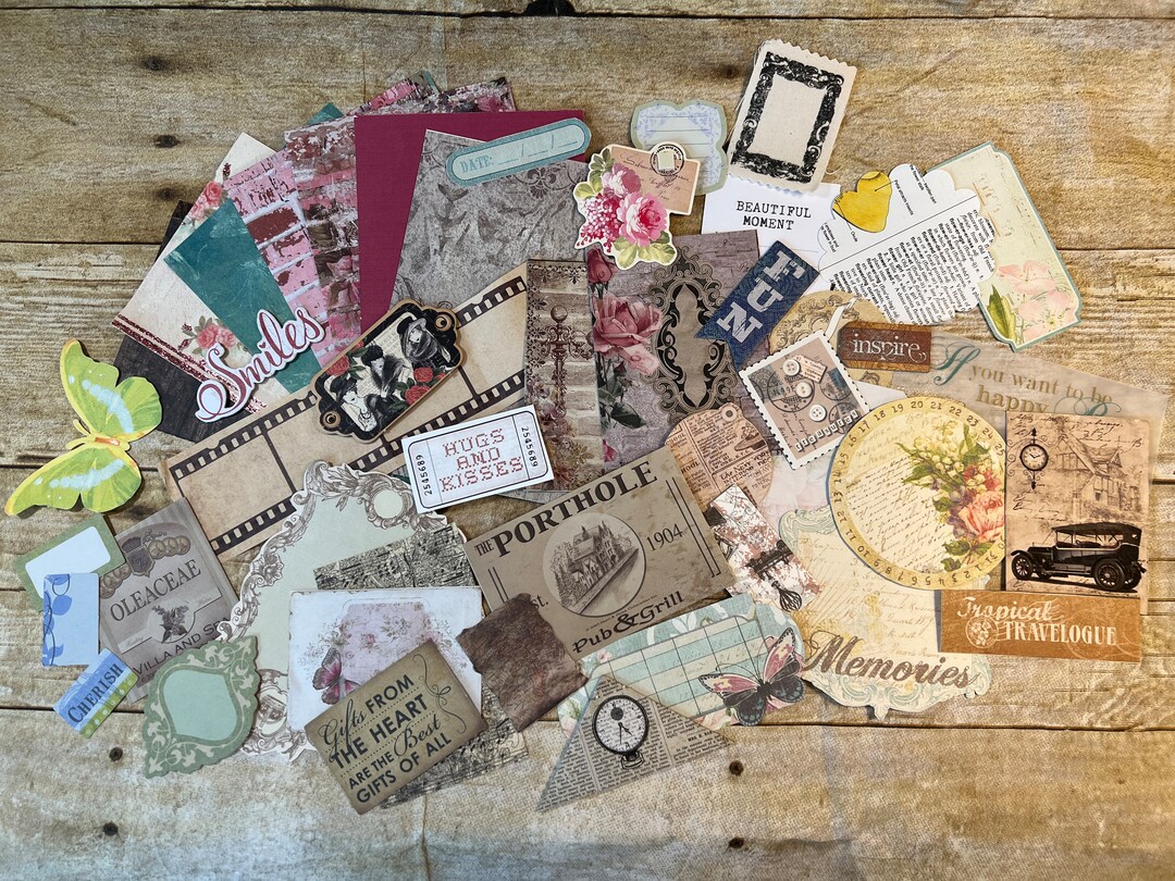 Junk Journal Mixed Ephemera Pack 50 Pieces Tags & Frames - Etsy