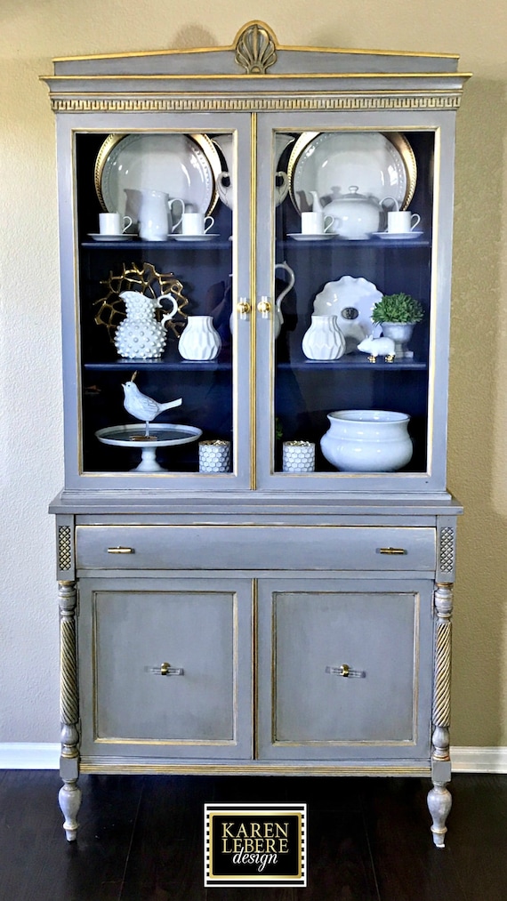 Sold Vintage Hand Painted China Cabinet French Country Sold Vintage Hand Painted China Cabinet, French Country China Cabinet