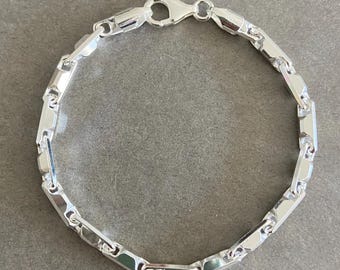 Sterling Silver HeShe Chain Bracelet - Sterling Silver