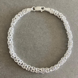 Sterling Silver Byzantine Chain Bracelet - Sterling Silver