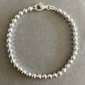 Sterling Silver 4mm Ball Diamond Cut Chain Bracelet - Sterling Silver