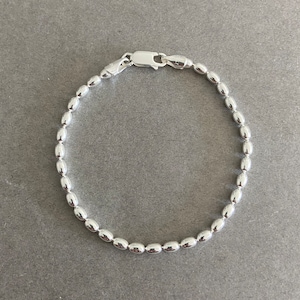 Bracciale a catena con perline di riso in argento sterling - Argento sterling