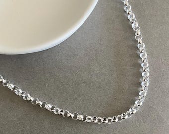 Sterling Silver "Roll Flat Chain" Necklace Chain