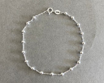 Sterling Silver 3mm Ball Chain Bracelet - Sterling Silver