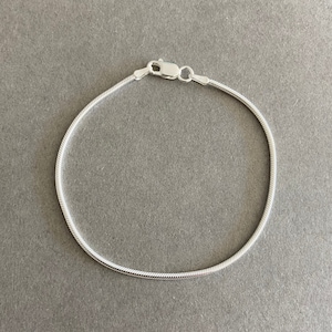 Sterling Silver Thin Snake Chain Bracelet - Sterling Silver