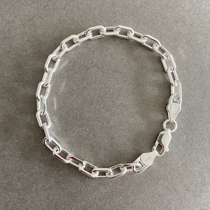 Sterling Silver Chain Link Anchor Chain Bracelet - Sterling Silver