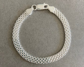 Sterling Silver Bisk Chain Bracelet - Sterling Silver