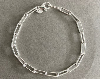 Sterling zilveren ketting link paperclip kettingarmband - Sterling zilver