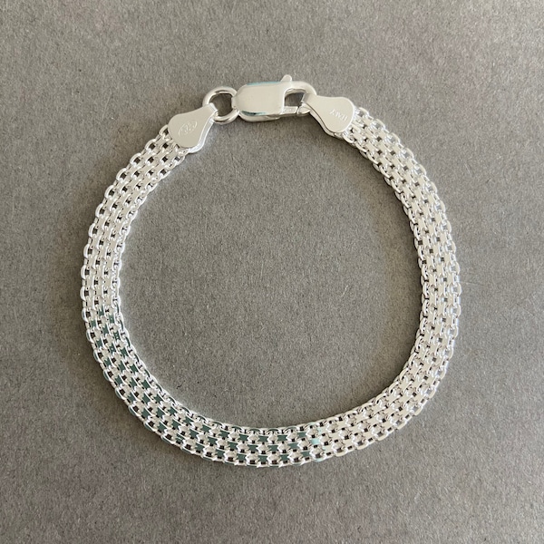 Sterling Silver Bisk Chain Bracelet - Sterling Silver