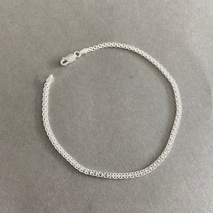 Silver Bisk Chain Anklet - Sterling Silver