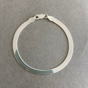 Pulsera de cadena de espiga de plata de ley de 4,5 mm - Plata de ley