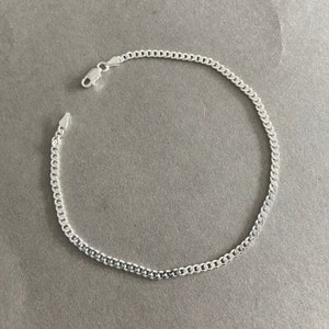 Silver Curb Chain Anklet - Sterling Silver