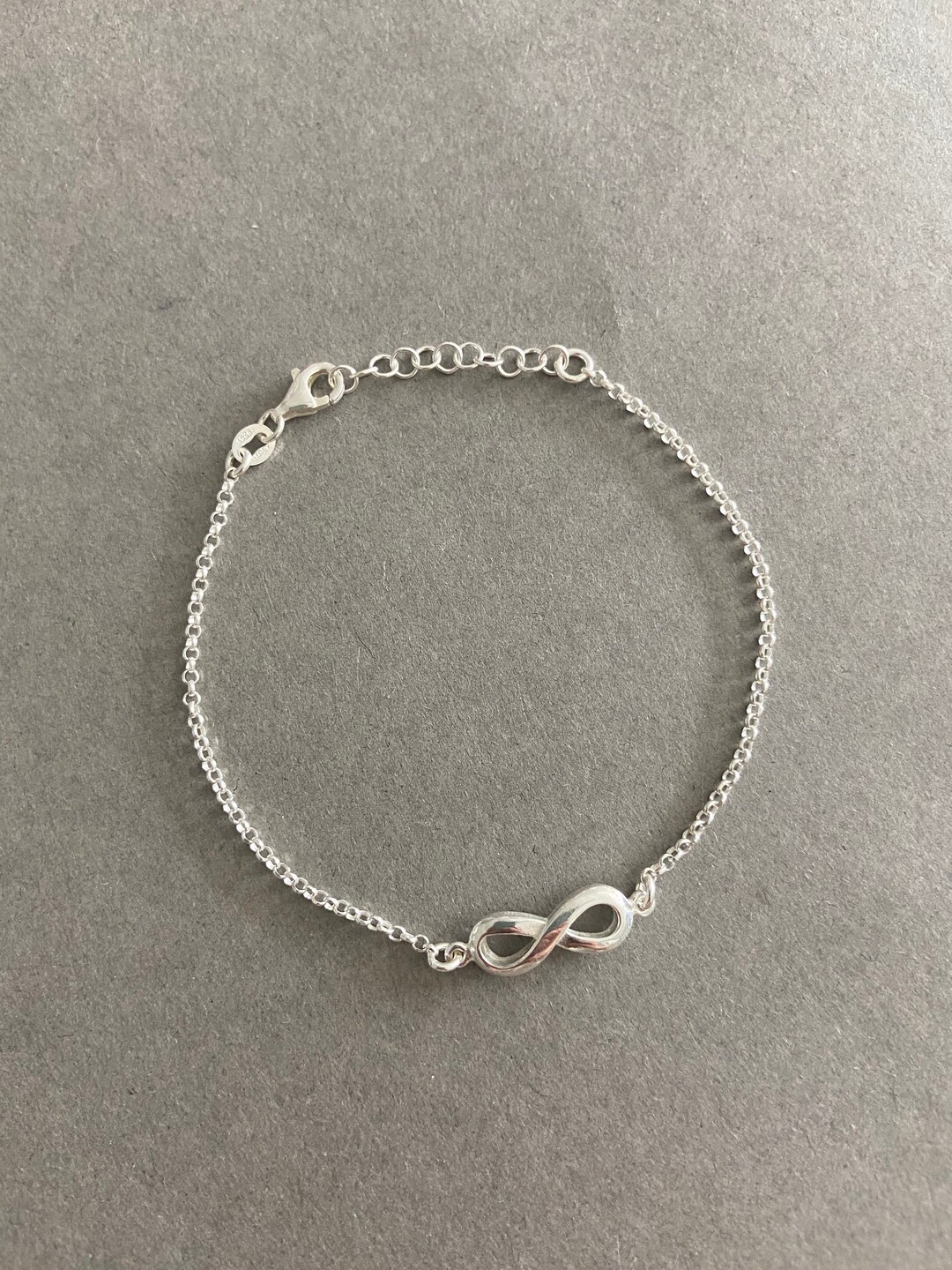 Sterling Silver Infinity Chain Bracelet - Sterling Silver - Etsy