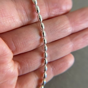 Sterling Silver Rice Bead Chain Bracelet - Sterling Silver - Etsy