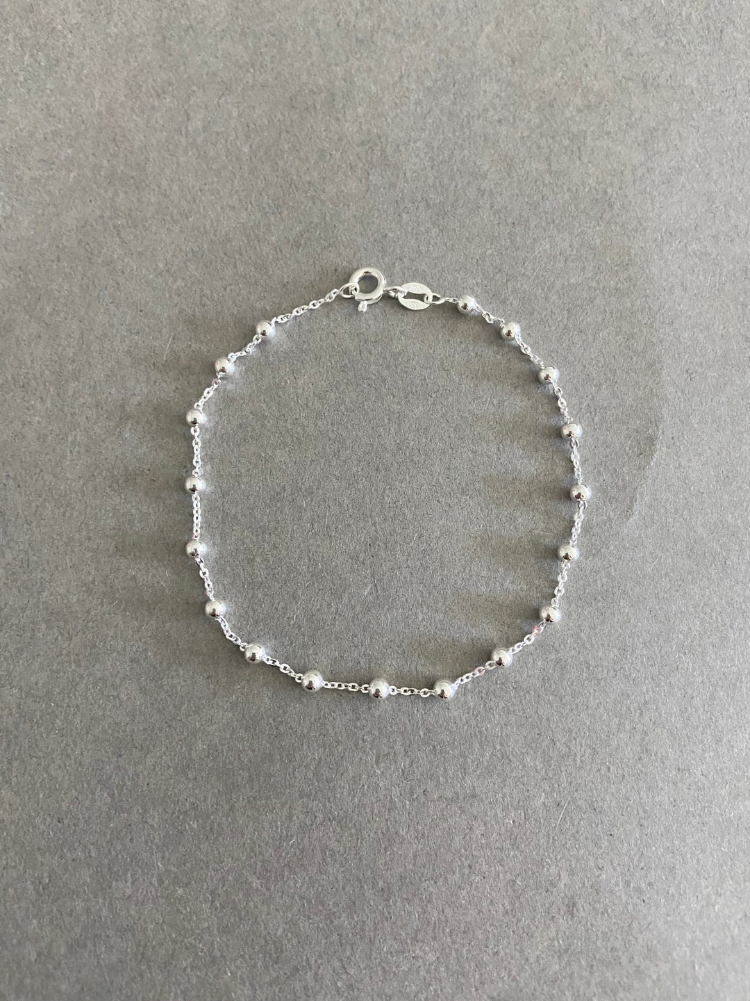 Sterling Silver 3mm Ball Chain Bracelet - Sterling Silver - Etsy