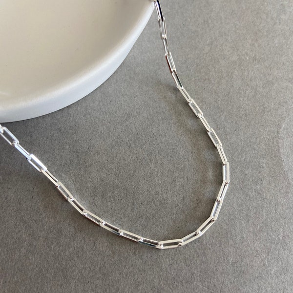 Chaîne de collier « Chaîne d'ancre longue » en argent sterling