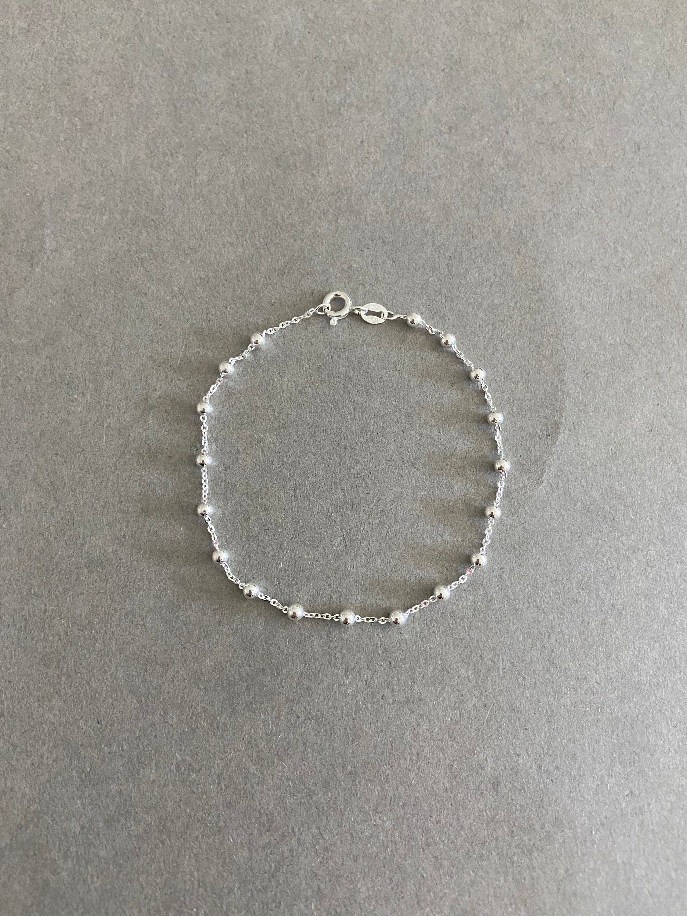 Sterling Silver 3mm Ball Chain Bracelet - Sterling Silver - Etsy