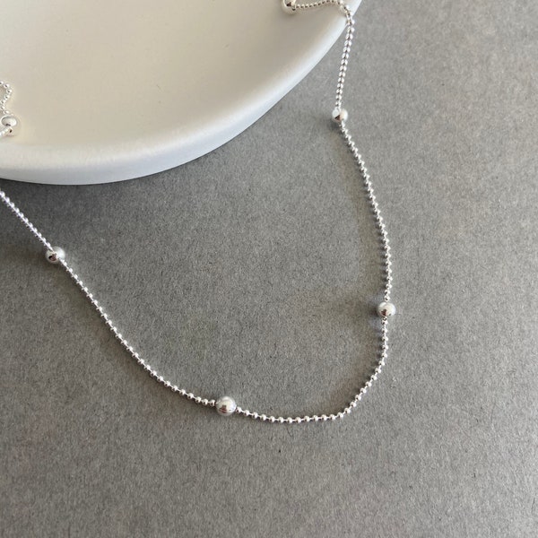 Sterling Silver "Bead Chain" Necklace Chain