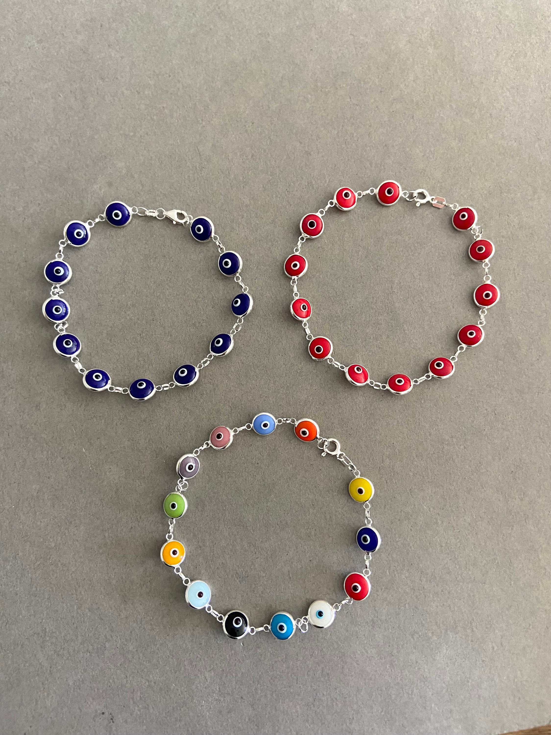 Multi color evil eye bracelet - Etsy 日本