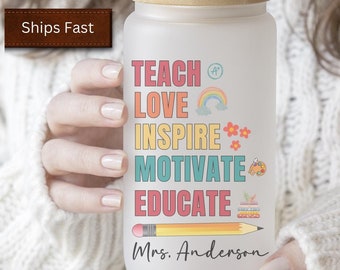 Personalized Teacher Mug Tumbler for Teacher Elementary Teacher Gifts Frosted Mug Teacher Appreciation Custom Teacher Name Teacher Cup