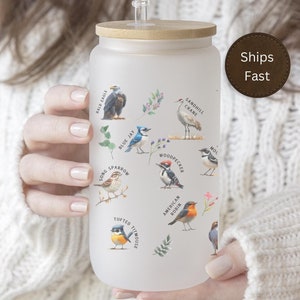 Personalized Bird Lover Mug Birdwatching Iced Coffee Frosted Tumbler Gift for Bird Lover Bird Watcher Gift Nature Lover Gift Camping Bird