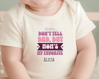 Personalized Mom Is My Favorite  Onesie® Baby Announcement Cute Bodysuit Newborn Baby Gift Baby Shower Cute Mothers Day Gift Custom Mom Gift