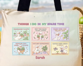 Plant Mom Gift Tote Bag Funny Goose, Plant Lover Gift, Gardening Mom Gift, Funny Plant Bag Plant Lover Nature Lover Gift Plant Mom Tote