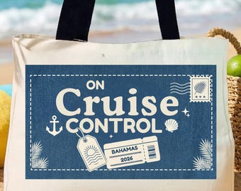 Personalized Cruise Vacation Tote Bag Matching Makeup Bag Custom Destination Travel Bag Family Cruise Gift Custom Travel Bag Cruise Gifts