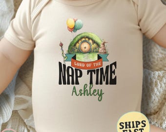 Personalized Lord Of The Naptime Funny Onesie® Wizard Baby Onesie® Funny Baby Gift Newborn Baby Shower Funny Bodysuit Halfling Baby