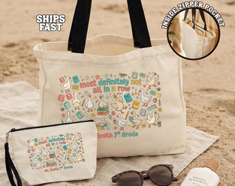 Funny Teacher Tote Bag Personalized Teacher Gift, Teacher Appreciation Gift, Teacher Gifts Back to School Funny Goose gifts for Teacher
