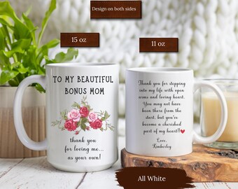 Personalized Stepmom Mug Stepmom Gift Stepmother Mug Foster Mom Gift Foster Mom Mug Stepmom Birthday Bonus Mom Adoptive Mom Mug Mothers Day
