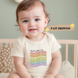 Personalized Aunt Baby Onesie® Custom Name Favorite Auntie Onesie® Baby Announcement Bodysuit Newborn Baby Shower Cute Bodysuit Retro