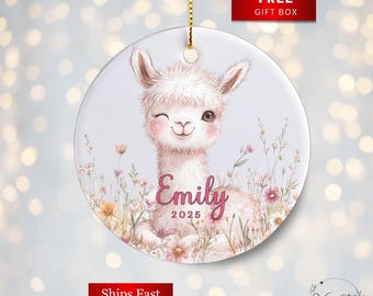 Personalized Llama Christmas Ornaments, Alpaca Ornament Cute Llama Gift Custom Gift For Llama Lovers Llama Decor Llama Gifts