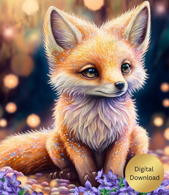 Diamond Painting Fox Animal Drinking Coffee Design Embroidery