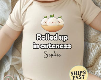 Personalized Food Onesie® Cute Baby Onesie® Sushi Onesie® Japanese Food Baby Bodysuit Newborn Baby Gift Baby Shower Gift New Baby