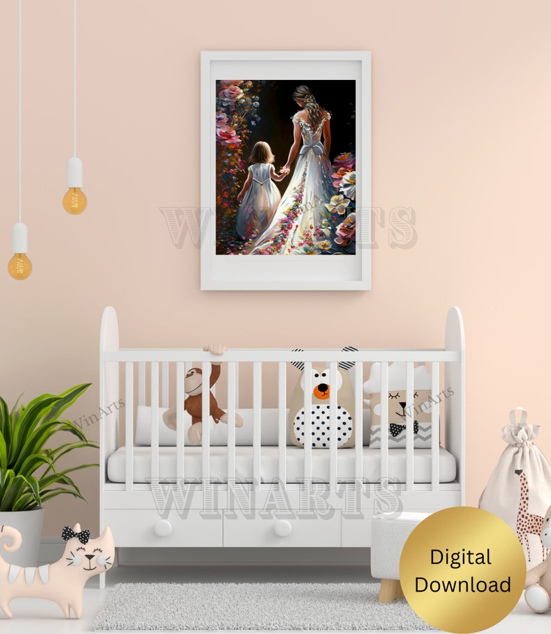 Beautiful Mother and Daughter in White Dress Floral PNG - Etsy