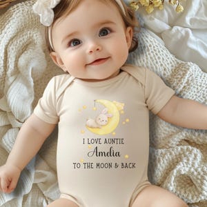 Personalized Cute Auntie  Onesie® Love Auntie Onesie® Baby Announcement Cute Bodysuit Newborn Baby Gift Baby Shower Mothers Day Gift  Aunt