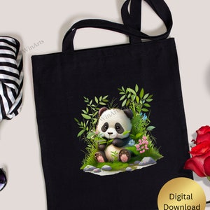 Panda Art Cute Panda Transparent Background PNG Nursery - Etsy