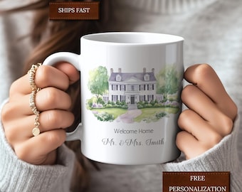 Personalized New Home Mug New Home Owner Gift Realtor Gifts Custom New Homeowner Mug Housewarming Gift Watercolor New Home Gift
