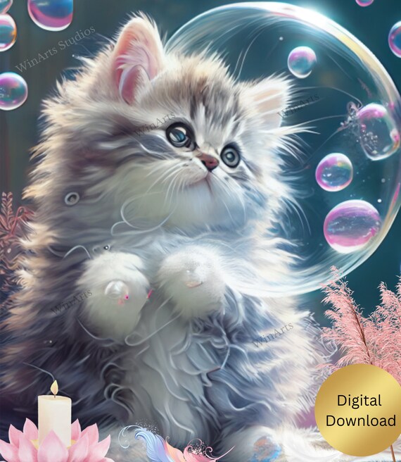 Download Fluffy Cartoon Cute Cat PFP Wallpaper